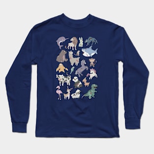 Cool Collection of Zombie Animals // Zombie Sloth Unicorn Tiger Lion T-Rex Long Sleeve T-Shirt